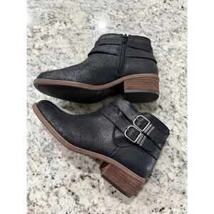 Lucky Brand LK-Basel Women's Black Leather Ankle Boots Side Zip Size 6 NEW